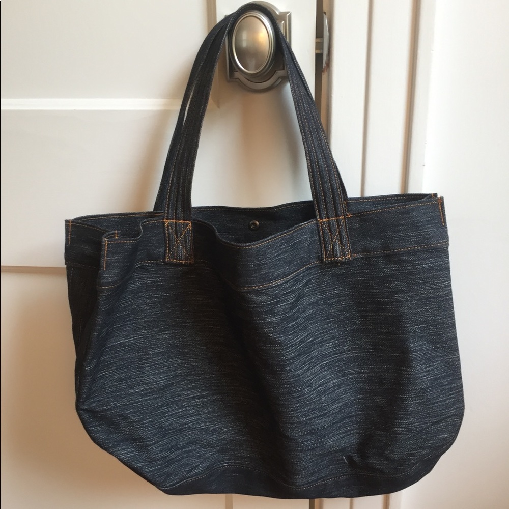 Theory Blue Denim Tote